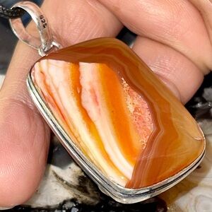 Beautiful Sardonyx Agate Pendant 2 1/4”